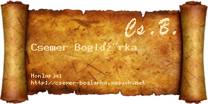 Csemer Boglárka névjegykártya